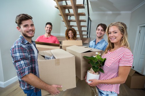Unpacking boxes in a North London flat