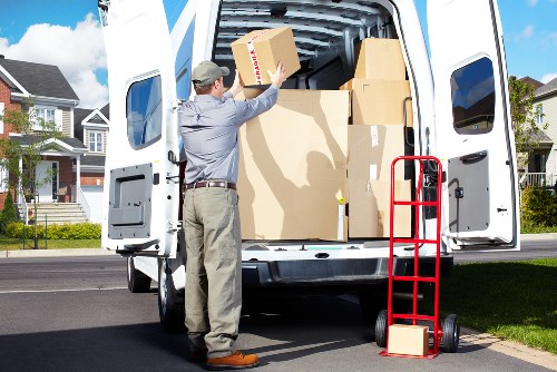 Packed boxes and furniture prepared for a Barnsbury home removal