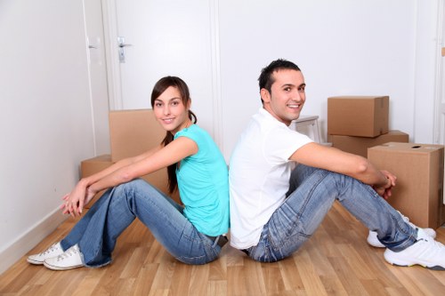 Careful packing materials for fragile household items during a move