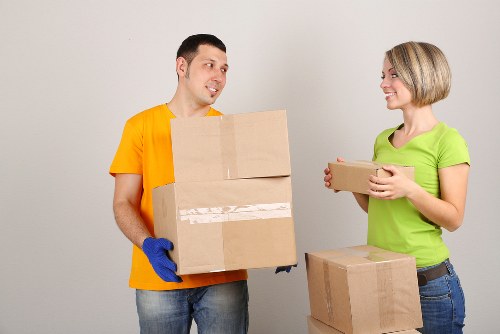 Furniture and boxes being loaded into a moving truck in Barnsbury