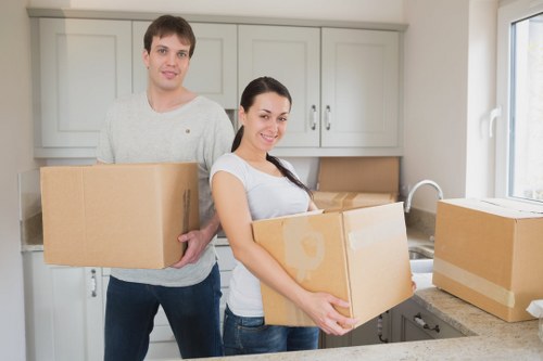 Removal team handling a move on a Barnsbury street